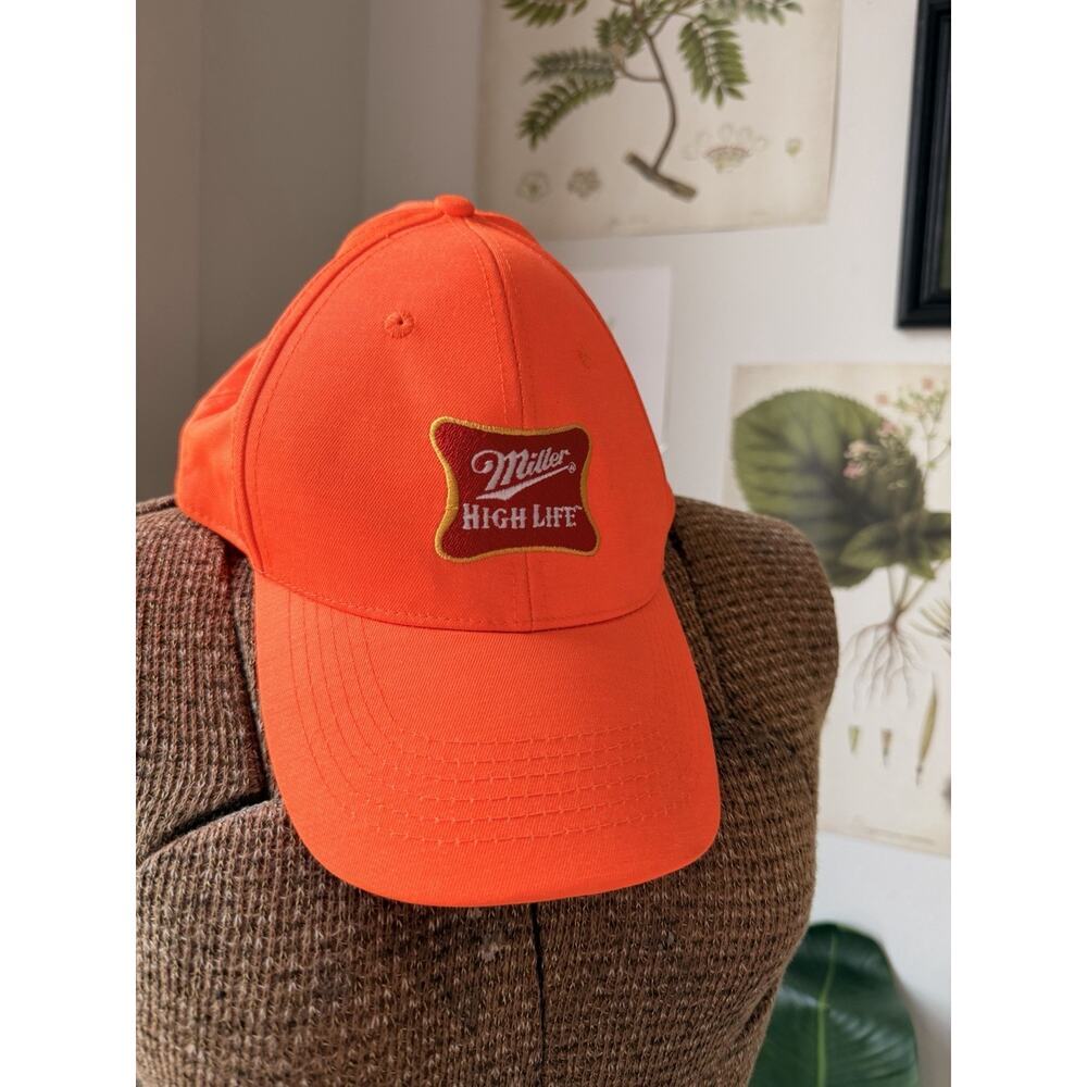 Miller High Life Orange Breweriana Adjustable Baseball Cap Hat